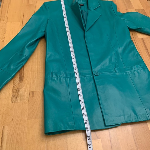 Bagatelle green genuine leather blazer/jacket one button size S - Picture 9 of 16